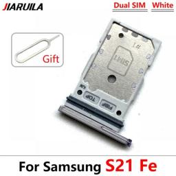 Original Dual Card SIM Card Tray Chip Drawer  Slot Holder Adapter Accessories For Samsung Galaxy S21 Fe / S21 Plus Ultra + Pin