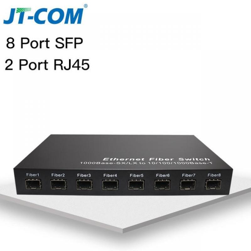 Gigabit Network SFP Fiber Switch 1000Mbps SFP Media Converter 8 SFP Fiber Port and 2 RJ45 Port 8G2E Fiber Ethernet Switch