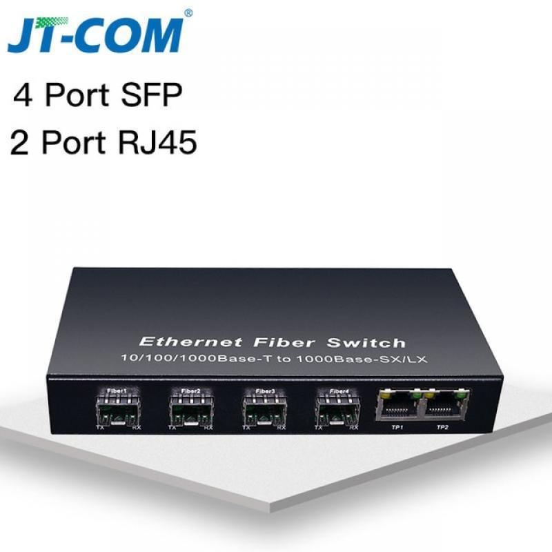 Gigabit SFP Fiber Switch  1000Mbps Optical Media Converter 4 * SFP Fiber Port and 2  RJ45 UTP Port 4/8G2E Fiber Ethernet Switch
