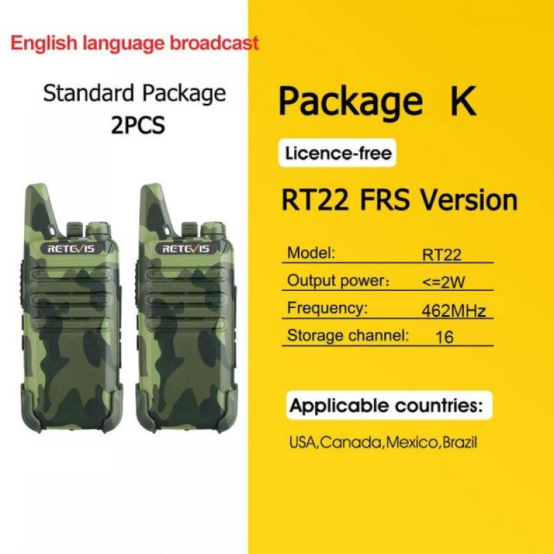 RETEVIS 2 pcs Mini Walkie Talkie PMR 446 Portable Two-way Radio ht PTT Walkie-talkies RT622 Portable Radio for Hunting Cafe RT22