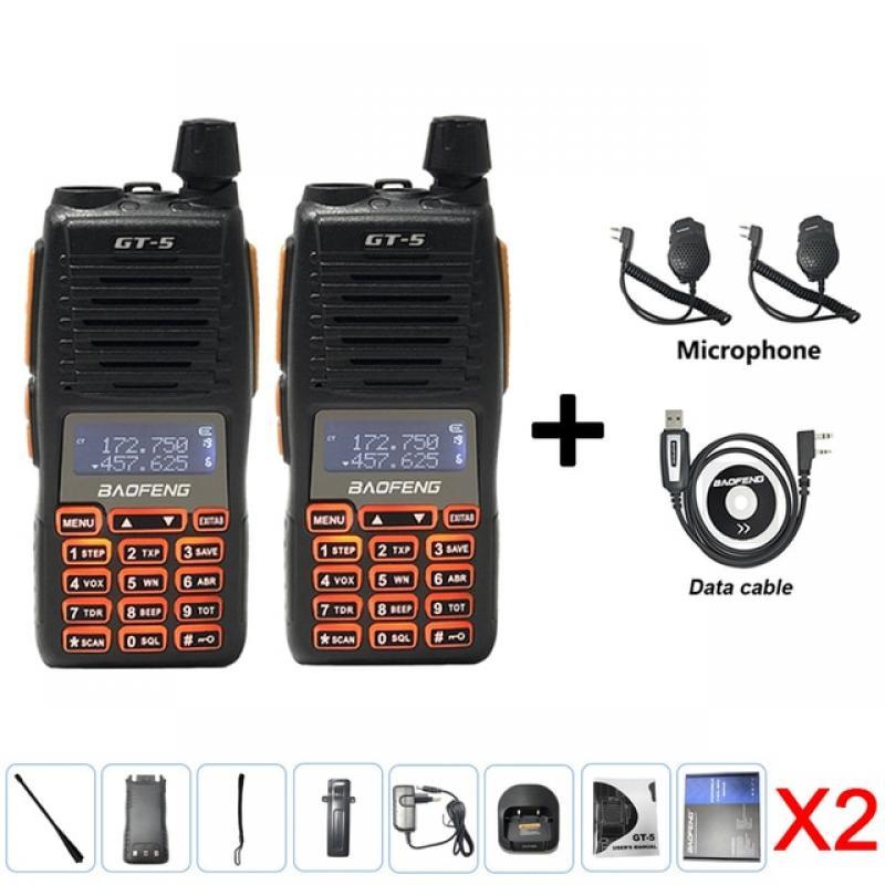 2PCS 10W BAOFENG GT-5 High Power Profesional Walkie Talkie Long Range Dual Band CB Ham uv82 Two Way Radio Comunicador Transceive