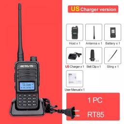 Retevis Walkie Talkie RT85 Ham Two-way Radio Stations 5W Walkie-talkies VHF UHF Dual Band Amateur Portable Radio HT For Hunting