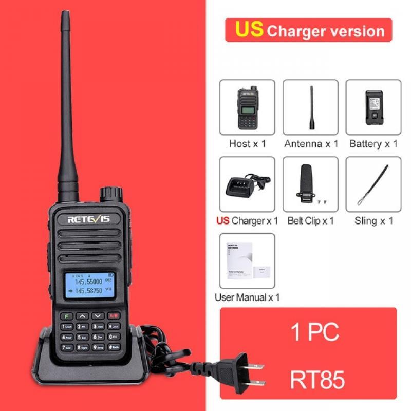 Retevis Walkie Talkie RT85 Ham Two-way Radio Stations 5W Walkie-talkies VHF UHF Dual Band Amateur Portable Radio HT For Hunting