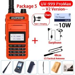 2022 Baofeng UV-999 ProMax 10W Long Range Walkie Talkie Dual Band Portable CB Ham Radios FM Transceiver Two Way Radio UV5R UV13