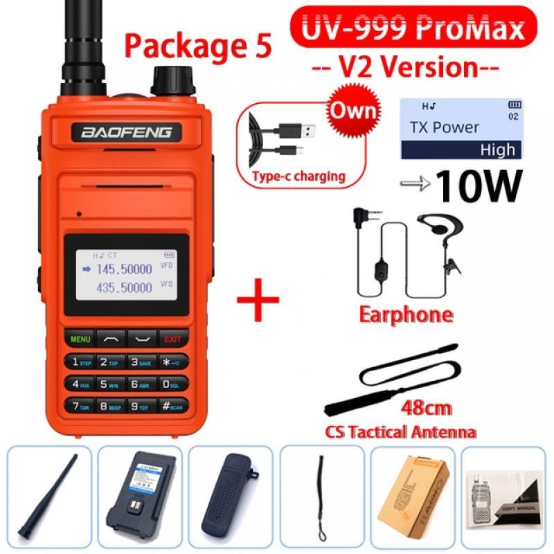 2022 Baofeng UV-999 ProMax 10W Long Range Walkie Talkie Dual Band Portable CB Ham Radios FM Transceiver Two Way Radio UV5R UV13