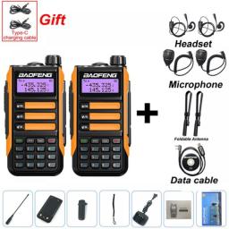 2PCS BAOFENG UV-16 PLUS Walkie Talkie Long Range High Power Profesional Handheld Transceiver Dual Band 2 Way Hunting Radios 2022