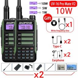 2023 2PACK BaoFeng UV-16 PRO V2 10W Professional Walkie Talkie UV16Pro Long Range CB Two Way Radio Upgrade UV5R Max V2 UV10R