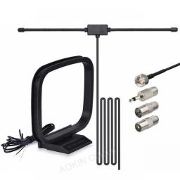 FM Dipole Antenna 75 Ohm FM Radio Antenna FM AM Antenna For Stereo Receiver Audio Video Radio Home Theater Receiver