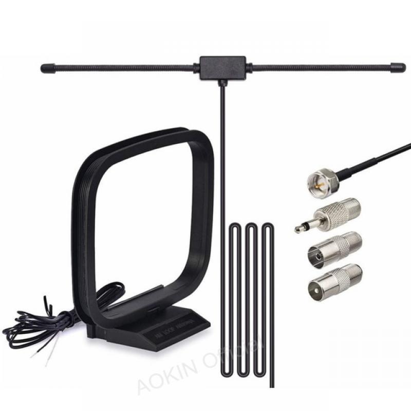 FM Dipole Antenna 75 Ohm FM Radio Antenna FM AM Antenna for Stereo Receiver Audio Video Radio Home Theater Receiver