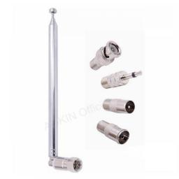 FM Antenna Telescopic 75 Ohm Screw F Type Plug Antenna With PAL BNC 3.5mm Jack Connector Adapter FM Radio Antenna For Amplifier