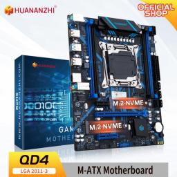 HUANANZHI X99 QD4 LGA 2011-3 XEON X99 Motherboard Intel E5 2640 2666 2670 2696 V3 V4 Support DDR4 RECC NON-ECC Memory NVME SATA