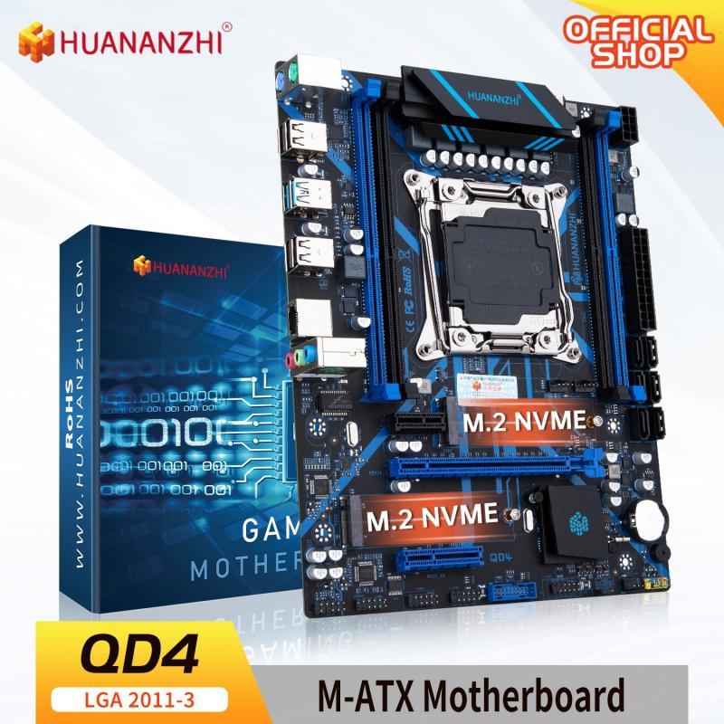 HUANANZHI X99 QD4 LGA 2011-3 XEON X99 Motherboard Intel E5 2640 2666 2670 2696 V3 V4 support DDR4 RECC NON-ECC Memory NVME SATA