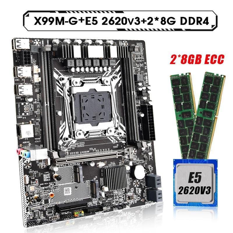 X99 MG Motherboard Set with Xeon E5 2620 V3 LGA2011-3 2620V3 CPU 16GB Kit of 2 x 8GB 2133MHz DDR4 Memory ECC REG