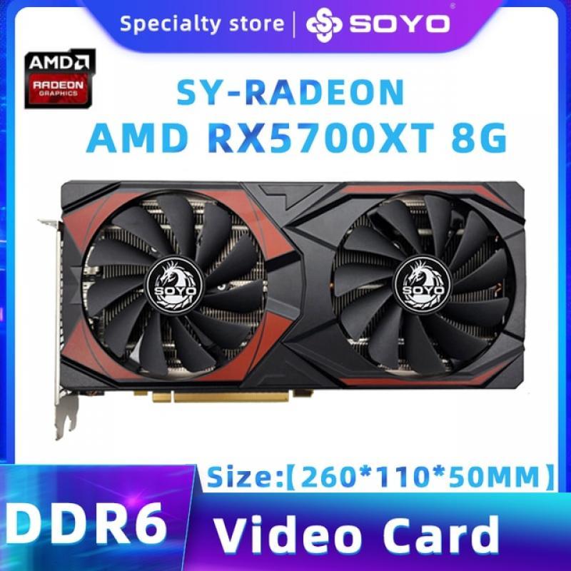 SOYO Original AMD RX5700XT 8GB GDDR6 gpu video card 8pin+6pin 7nm 256Bit PCIEx16 4.0 for Desktop Computer Video Card