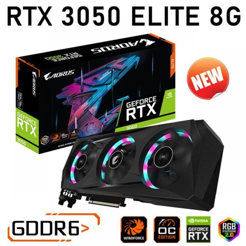 Gigabyte GeForce RTX 3050 ELITE 8G GDDR6 Card 8GB  RTX 3050 Graphics 8nm 128bit PCI Express 4.0 16X NVIDIA RTX 3050 Video Card