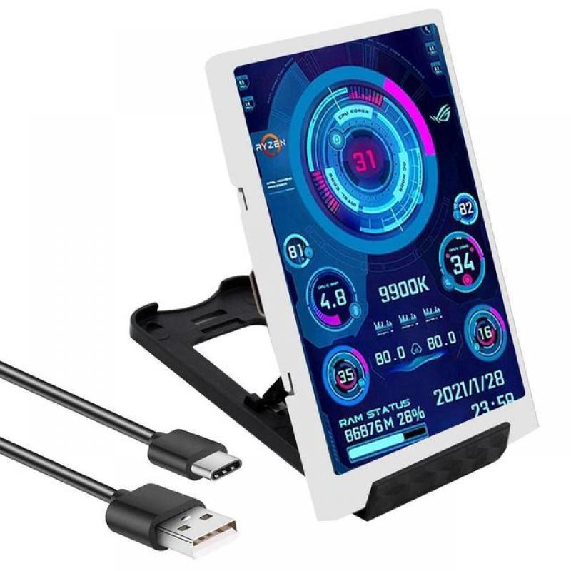 Computers Monitor Secondary Screen 3.5-inch IPS CPU Temperature Monitor for Women Men Type-C Secondary Screen CPU Data Monitor