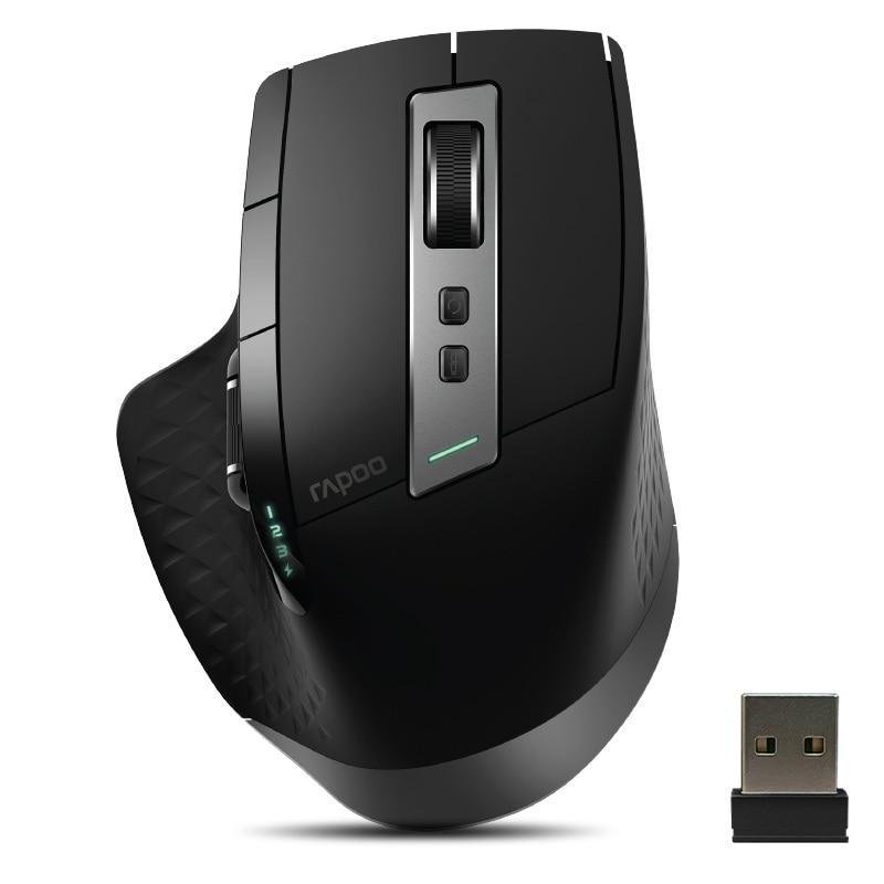 Rapoo Rechargeable Multi-mode Bluetooth Wireless Mouse 3200DPI Ergonomic Mouse Support Up to 4 Device for Computer Tablet Laptop