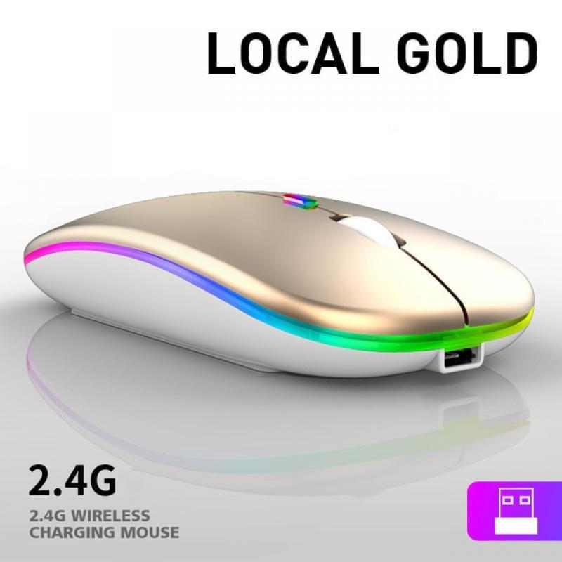 Wireless Mouse USB Rechargeable Bluetooth-compatible RGB Mouse Silent Ergonomic Mouse With Backlight For Laptop PC ipad