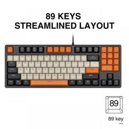 Havit Gaming Mechanical Keyboard Red Switch With PBT ABS Keycaps For PC Tablet Desktop Gamer Wired USB 89 Keys