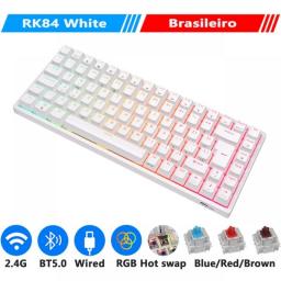 RK ROYAL KLUDGE RK84 75Percent RGB Triple Mode Mechanical Keyboard BT5.0/2.4G/USB-C 84 Hot Swappable Bluetooth Wireless Gamer Keyboard