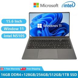 2023 Gaming Laptops Windows 11 Cheap School Notebook Computer PC Netbook 15.6 Inch Intel Celeron N5105 16G RAM 1TB M.2 Dual WiFi