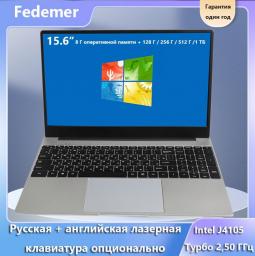 15.6 Inch Intel Celeron J4105 Laptop Quad Core 2.5GHz 8G RAM 128G SSD Win 10 Cheap Laptops For Office Business Gaming Computer
