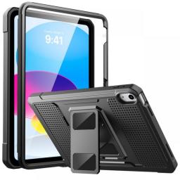 MoKo IPad 10th Gen Case 2022,Shockproof Full Body Rugged Hybrid Protective Cover With Kickstand And Built-in Screen Protector