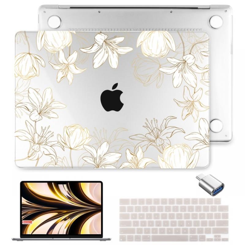 4in1 Crystal Hard Case For MacBook Pro Air 11 12 13 14 15 16inch With M2 M1 Chip Model A2681 A2338 A2337 A1932 A1466 A1708 A1706
