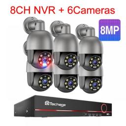 Techage 8CH 4MP 5MP 8MP PTZ Security POE IP Camera System Outdoor AI Human Detection Two Way Audio Video Surveillance Camera Kit