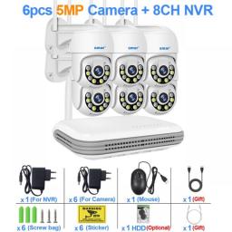 Smar 8CH NVR 5MP Wireless Camera Kit Two Way Audio 1080P Outdoor PTZ WiFi Color Night Vision Video Surveillance System Set ICsee