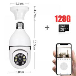 Light Bulb Camera Color Night Vision Wireless Wifi Camera Smart Security Camera 1080P 360 Rotate Wifi IP PTZ For Outdoor Camera