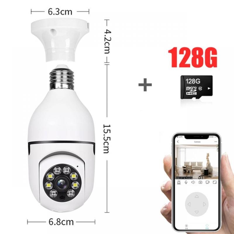Light Bulb Camera Color Night Vision Wireless Wifi Camera Smart Security Camera 1080P 360 Rotate Wifi IP PTZ For Outdoor Camera